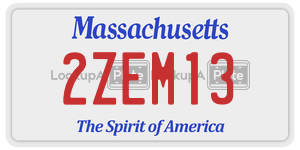 2ZEM13 license plate in Massachusetts