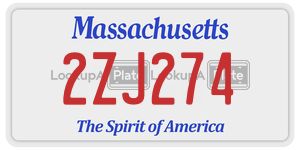 2ZJ274 license plate in Massachusetts