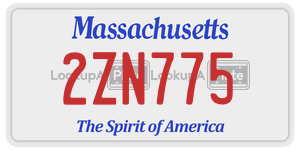 2ZN775 license plate in Massachusetts
