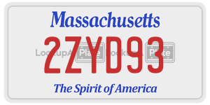2ZYD93 license plate in Massachusetts
