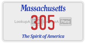 305 license plate in Massachusetts