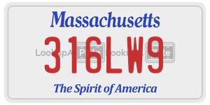 316LW9 license plate in Massachusetts