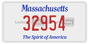 32954 license plate in Massachusetts