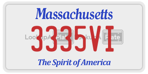 3335VI  license plate in MA