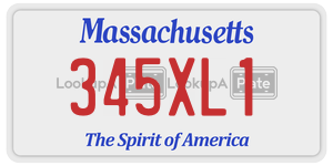 345XL1  license plate in MA
