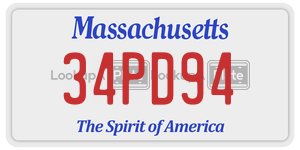 34PD94  license plate in MA