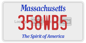 358WB5  license plate in MA