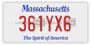 361YX6  license plate in MA