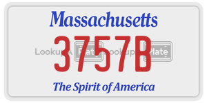 3757B license plate in Massachusetts