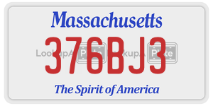 376BJ3  license plate in MA