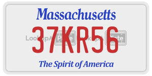 37KR56  license plate in MA