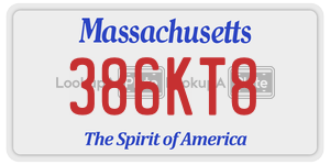 386KT8 license plate in Massachusetts