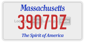 3907DZ  license plate in MA