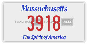 3918 license plate in Massachusetts