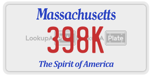398K license plate in Massachusetts