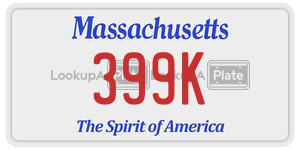 399K license plate in Massachusetts