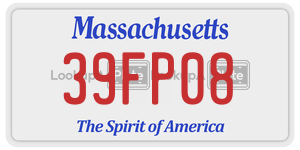 39FP08 license plate in Massachusetts