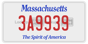 3A9939  license plate in MA