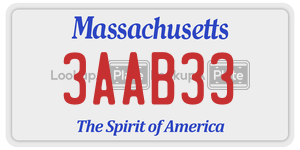 3AAB33  license plate in MA
