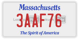 3AAF76  license plate in MA