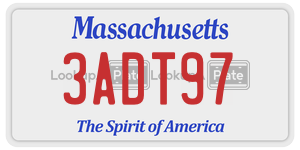 3ADT97 license plate in Massachusetts