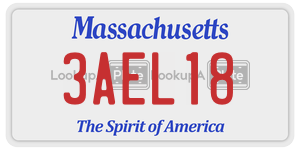 3AEL18  license plate in MA