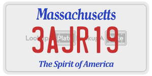 3AJR19 license plate in Massachusetts