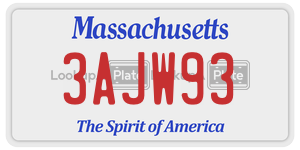 3AJW93 license plate in Massachusetts