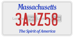 3AJZ58 license plate in Massachusetts
