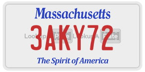 3AKY72 license plate in Massachusetts