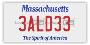 3ALD33  license plate in MA