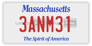 3ANM31  license plate in MA