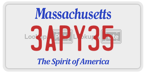 3APY35 license plate in Massachusetts