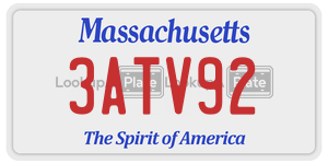 3ATV92 license plate in Massachusetts