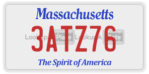 3ATZ76 license plate in Massachusetts
