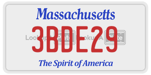 3BDE29 license plate in Massachusetts