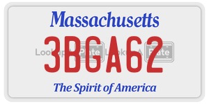 3BGA62 license plate in Massachusetts