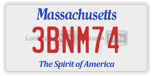 3BNM74  license plate in MA