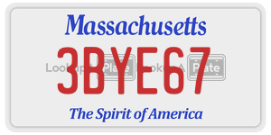 3BYE67  license plate in MA