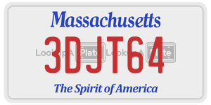 3DJT64  license plate in MA