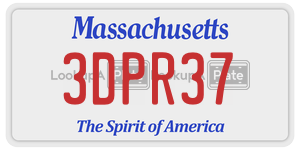 3DPR37 license plate in Massachusetts