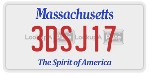 3DSJ17  license plate in MA
