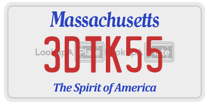 3DTK55 license plate in Massachusetts