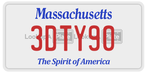 3DTY90 license plate in Massachusetts