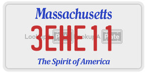3EHE11 license plate in Massachusetts