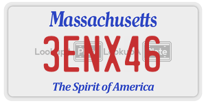 3ENX46 license plate in Massachusetts