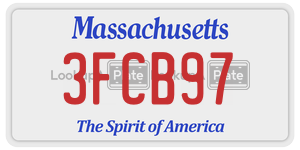 3FCB97 license plate in Massachusetts