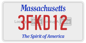3FKD12 license plate in Massachusetts