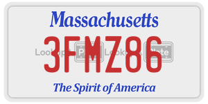 3FMZ86  license plate in MA