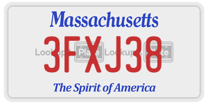 3FXJ38 license plate in Massachusetts